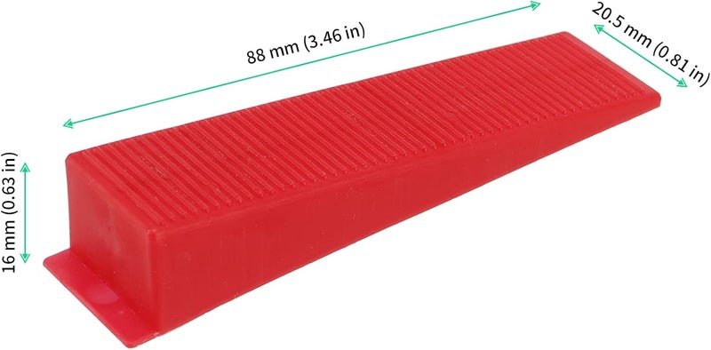 FUNSUEI 600 PCS Tile Leveling Wedges, Reusable Wedges, DIY Leveling System Wedges for Tile and Stone Installation, Fits 1/8, 1/16, 1/32 Inch Spacers, Red - Image 2